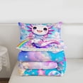 thumbnail image 5 of Erosebridal Pink Purple Axolotl Full Size Comforter Sets,Cartoon Rainbow Print Bedding Sets For Kids, Reversible 3-Piece, 5 of 7