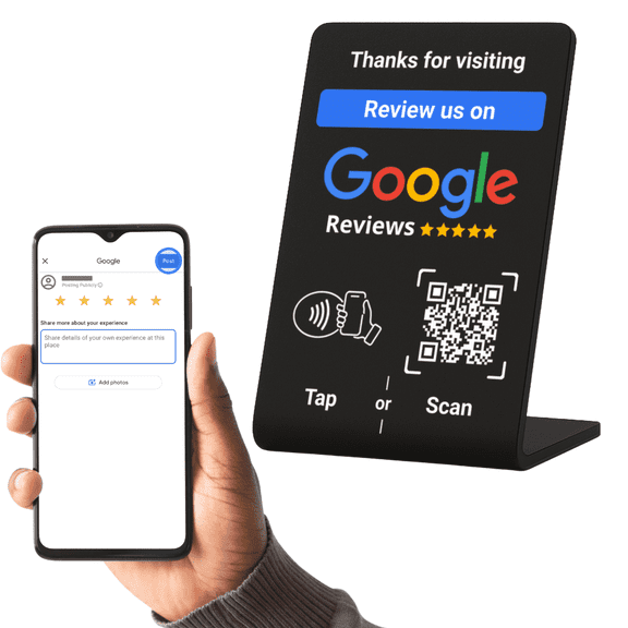 Tab NFC Google Review Large Stand - Black