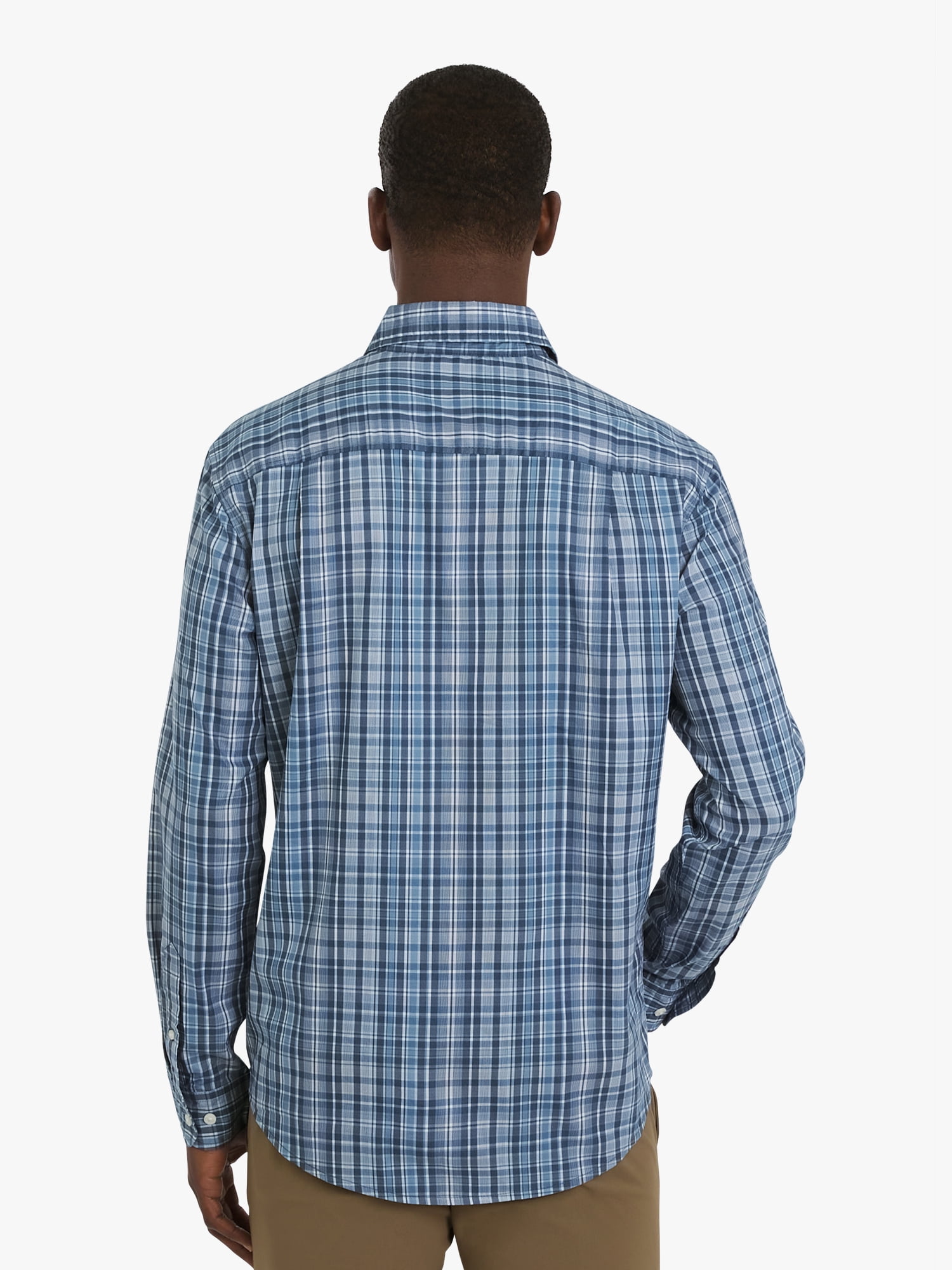 Chaps Men's & Big Men's Long Sleeve Flex Twill Yarn-Dye Woven Shirt, Sizes S-3XL