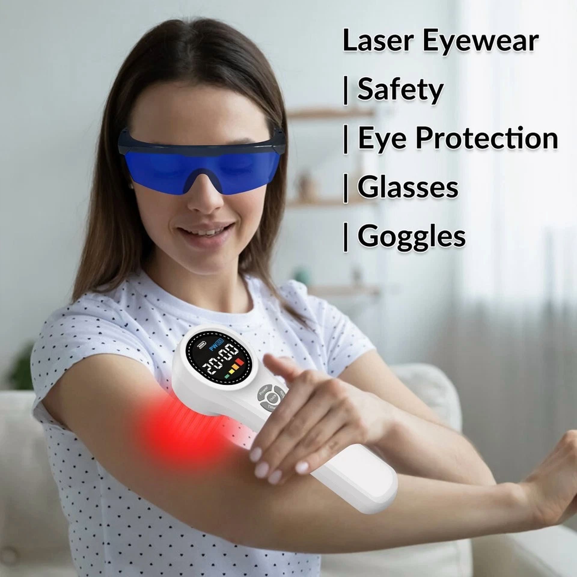 CIRCLE- Blue Laser Safety Glasses Protection Goggles Eye Spectacles Protective W/ Case