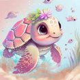 thumbnail image 1 of Juego de pintura de diamante 5D para niños y adultos de 30 x 40 cm, linda tortuga marina 3#, manualidades con bordado de diamantes, juego de pintura de diamantes de imitación de cristal, adecuado para, 1 of 5
