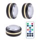 thumbnail image 1 of Baterías operadas debajo de las luces del gabinete Luz de disco LED regulable con control remoto para colores RGBW de cocina, 1 of 8