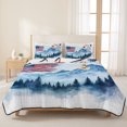 thumbnail image 3 of Twin XL Quilt Set 68''x98'', 4th of July American Flag Lightweight Summer Bedspread Coverlet Set with 2 Pillow Shams, Independence Day Forest Breathable All Season Quilt Bedding for Dorm/Guest Room, 3 of 9