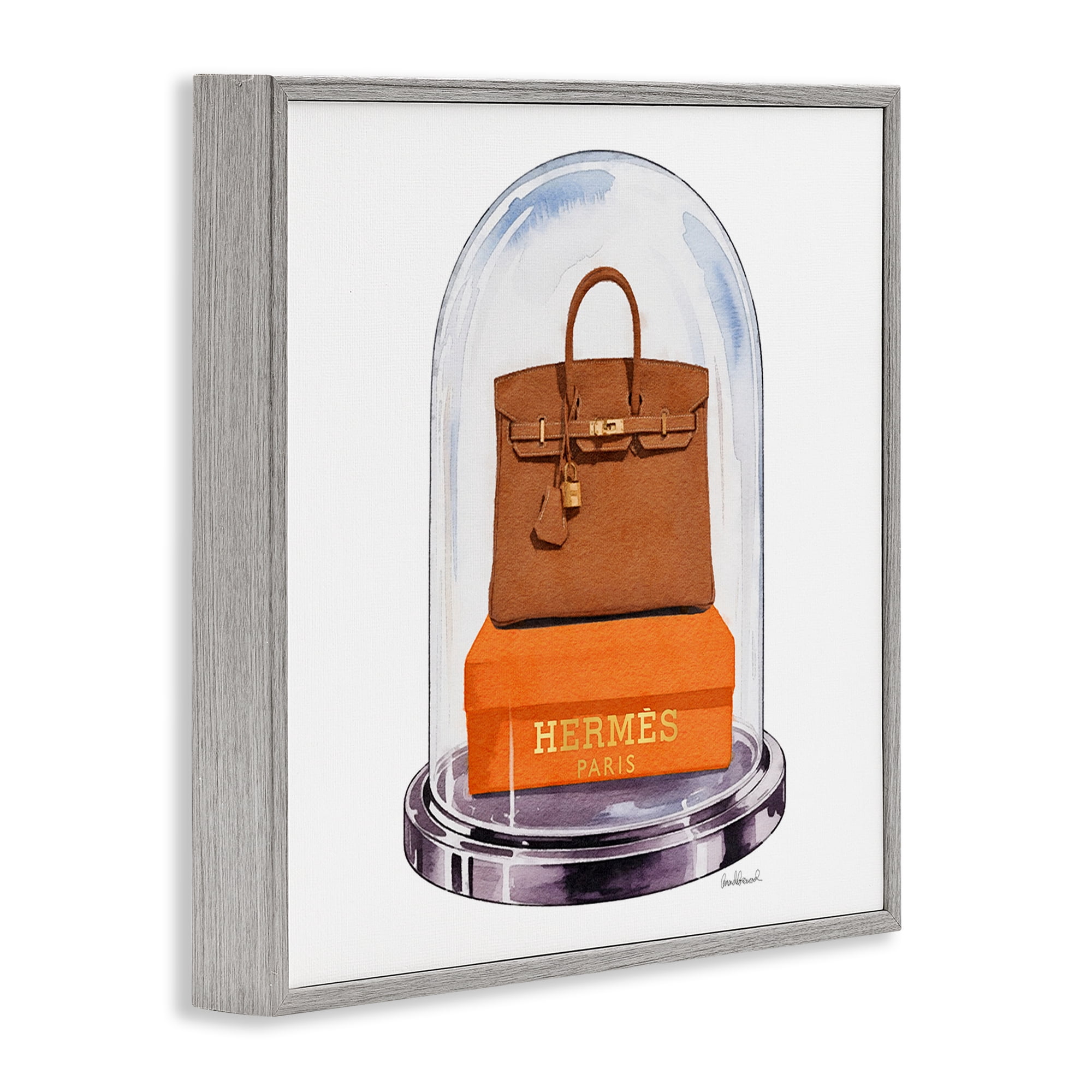 Stupell Industries Luxury Handbag Dome Gray Framed Giclee Art, design by Amanda Greenwood