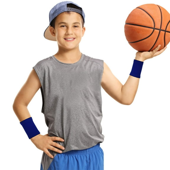 GAXIRE 4-Pack Sweatbands with Wrist Support, Polyester Cotton Athletic Bands for Running, Sports, Fitness, and Workout