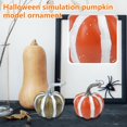 thumbnail image 5 of Halloween Pumpkin Decorations, Striped Metal Small Pumpkin Decor for Indoor Halloween Table Decor, Rustic Fall Mantel Decor for Home Shelf and Coffee Table, 1 Pack Red Orange, 5 of 5