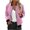 Pink, variant on Womens Bomber Jacket Ribbed Zip Up Fall Lightweight Casual Baseball Style Coat with Pockets for Spring,Purple M