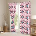 thumbnail image 3 of Homewish Pink Square Aztec Blackout Curtains Set of 2 (52x84 Each), Tribal Western Rectangle Window Curtains, Teens Adult Women Curtains and Drapes, Black Out Curtains Decor, 3 of 6