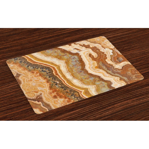 Marble Placemats Set of 4 Onyx Marble Motif Travertine Mineral Formed