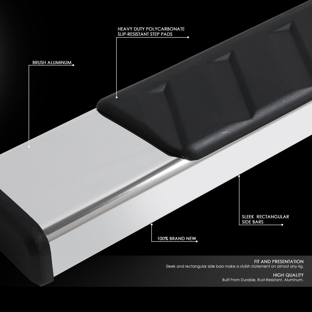 DNA Motoring For 07-19 Chevy Silverado GMC Sierra Crew Cab 5" Side Step Nerf Bar Running Boards