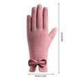 thumbnail image 3 of Dyfzdhu Women Fashion Warm Gloves Outdoor Riding Driving Cute Bow Plus Fleece Touched Screen NonSlip Gloves Pink, 3 of 4
