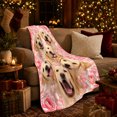 thumbnail image 3 of Cheerful Labrador Collage Pink Roses Hearts, Cozy Pet Portrait Pattern, Warm Flannel Blanket for Living Room and Reading Nook, Dog Lovers Friendship Gift, Pet Lover Home Decor, 3 of 9
