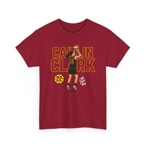 Caitlin clark #22 Women Basketball Cartoon Unisex Heavy Cotton Tee-KWBCC2268-Cardinal Red-S