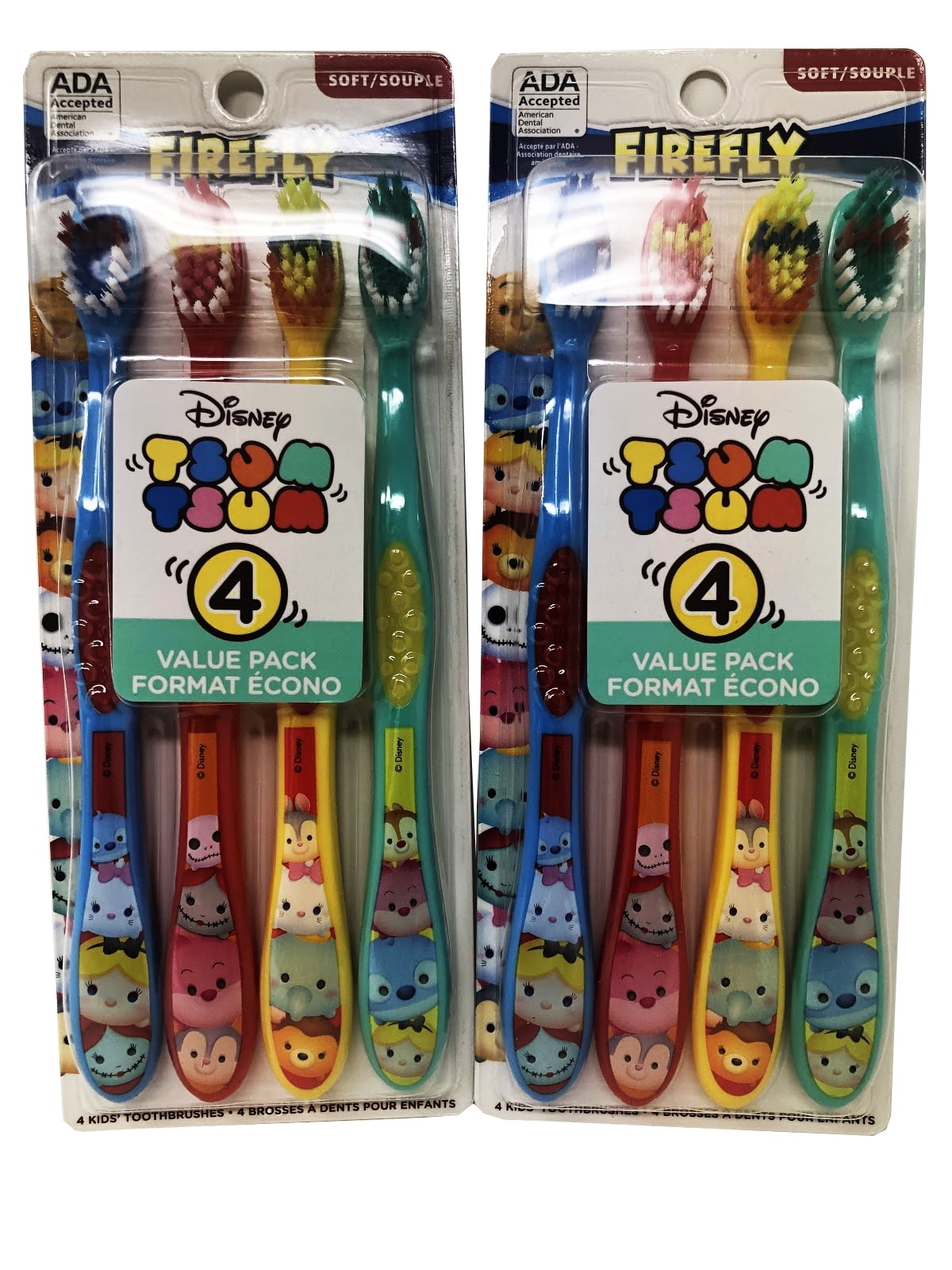 Disney Firefly Tsum Toothbrushes 4 pc Each Pack of 2