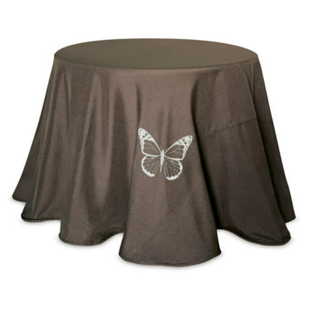 UPC 093422114257 product image for Pack of 2 Round Brown Tablecloth Featuring a Butterfly Design 96 | upcitemdb.com