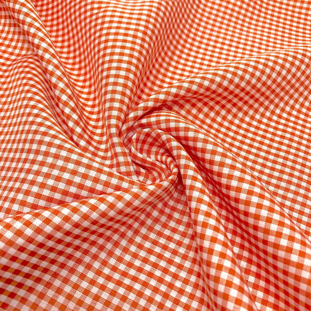 Gingham 1/12' Wide Square Fabric 60' Wide Checkered Plaid By The Yard (Orange)