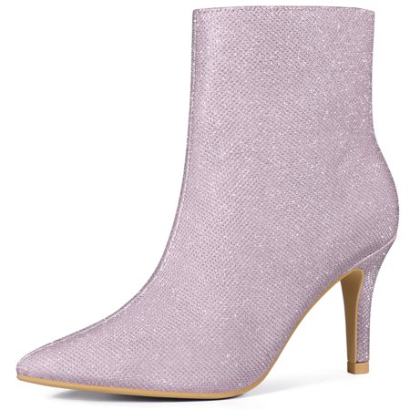 City Chic Women's Sparkle Glitz Ankle Boot - Open Toe Heel With Diamante Straps, Wide Fit