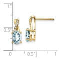 thumbnail image 3 of Auriga Fine jewelry 14K Yellow Gold Aquamarine Diamond Dangle Earrings for Women (L- 0.54 inch, W- 0.21 inch), 3 of 5