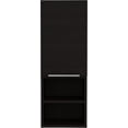 thumbnail image 3 of TUHOME Mila Medicine Cabinet, One-Door Cabinet,Two Internal Shelves, Two External Shelves,Black, For Bathroom, 3 of 6