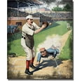 thumbnail image 1 of Baseball Catcher Home Run, Picture on Stretched Canvas, Wall Art Decor Ready to Hang!., 1 of 4