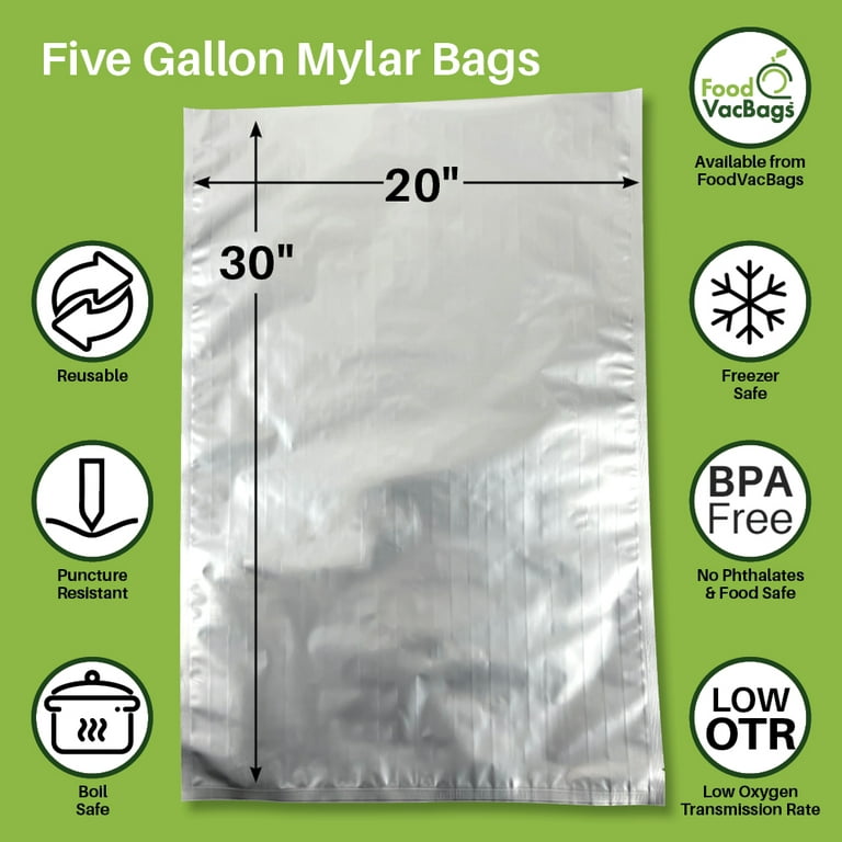 Mylar Bags 5 Gallon Standard (4.3 mil) 10 Qty