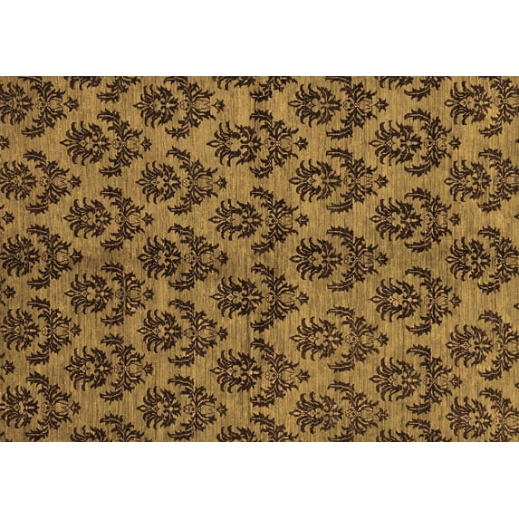 Ahgly Company Indoor Rectangle Abstract Brown Modern Area Rugs, 2' x 5'