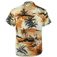 thumbnail image 2 of Men's Hawaiian Tropical Luau Aloha Beach Party Button Up Casual Dress Shirt (Orange, 3XL), 2 of 4