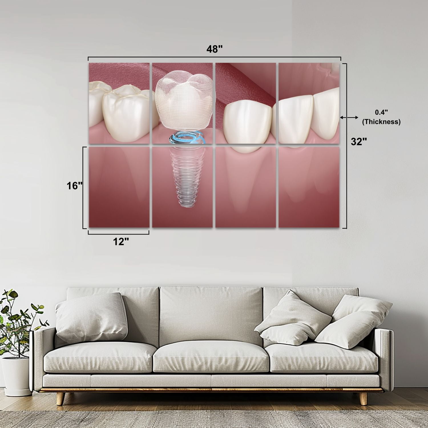 Dental 8 Pack Art Acoustic Panels Sound Absorbing Implant tooth cleaning dental Decorative Soundproof Wall Panels Self Adhesive for Physician Hospital Office 48"x32"