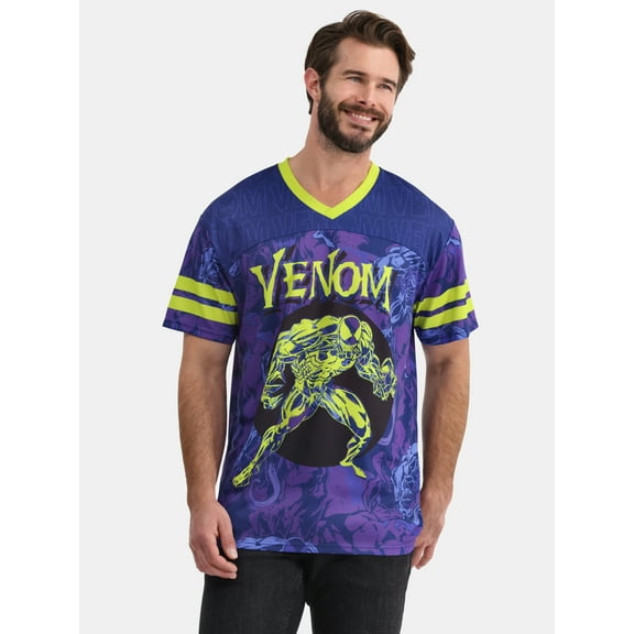 Venom Men's and Big Men's Graphic Soccer Jersey, Sizes XS-3XL