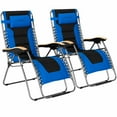 thumbnail image 2 of Gymax 2 Pack Steel Zero-Gravity Chair - Blue and Black, 2 of 10