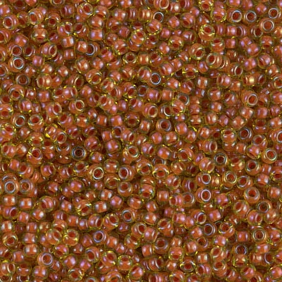 Dark Pink Lined Chartreuse Miyuki Seed Beads 11/0 11-9345-TB
