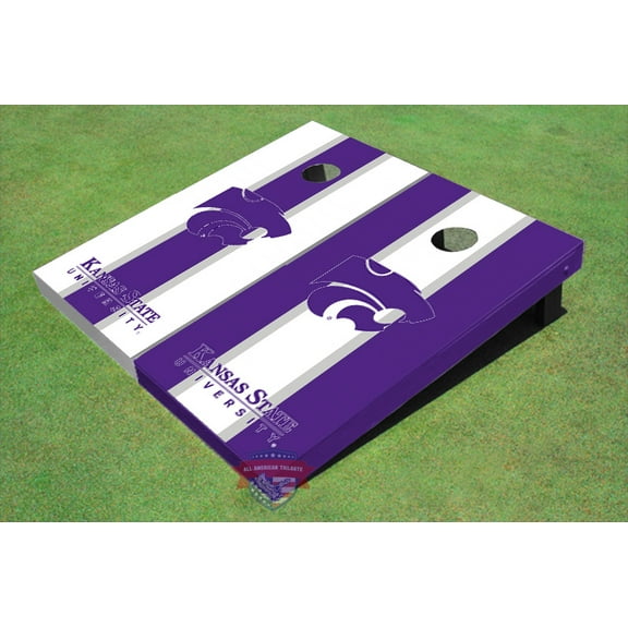 Kansas State University Wildcats Word Mark Alternating Long Stripe Cornhole Boards