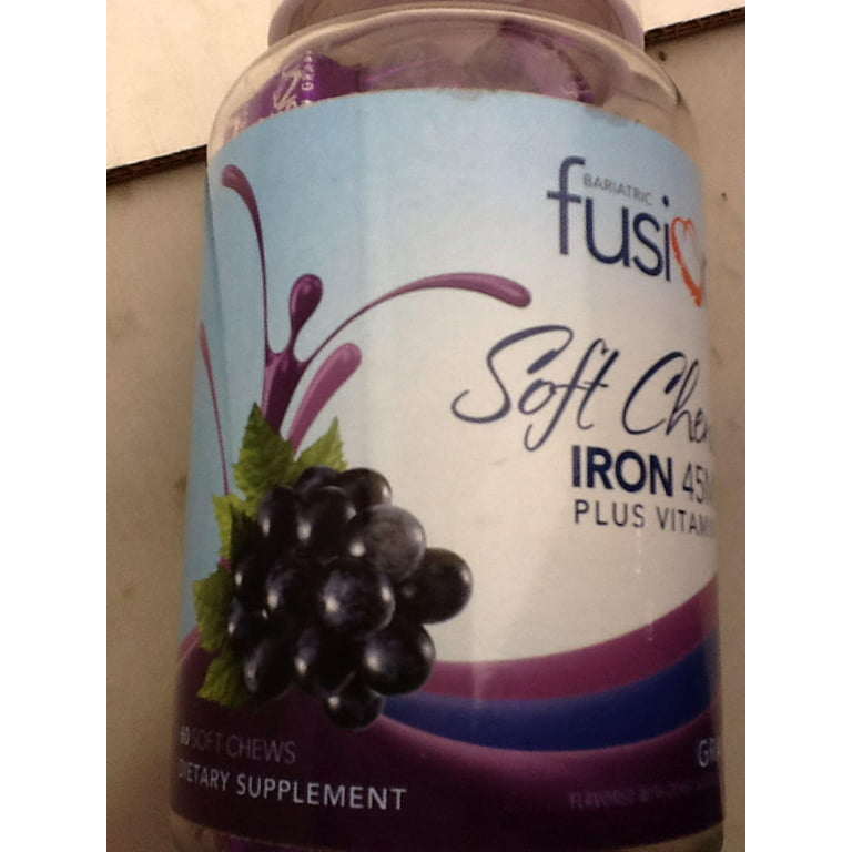 Bariatric Fusion Grape Flavored Iron Supplement Soft Chew 60 Count