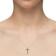 thumbnail image 3 of Natural Black Onyx Cross Shape Pendant Necklaces for Women in 18K Rose Gold Vermeil, July Birthstone Jewelry Gifts for Her Birthday, Anniversary, Graduation, Christmas, Mothers Day, Valentines, 3 of 7