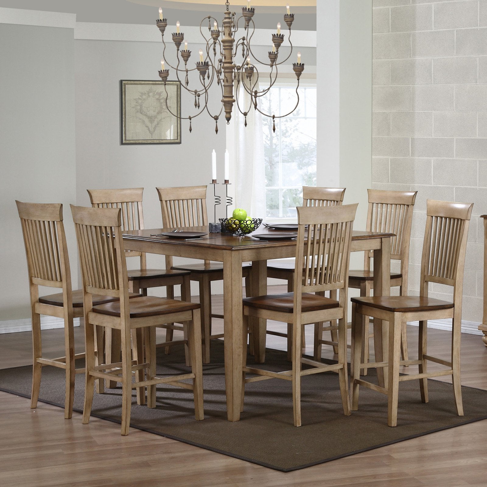 Sunset Trading Brookdale 9 Piece Square Counter Height Table Set Sunset Trading Brookdale 9 Piece Square Counter Height Table Set With Fancy Stools Com