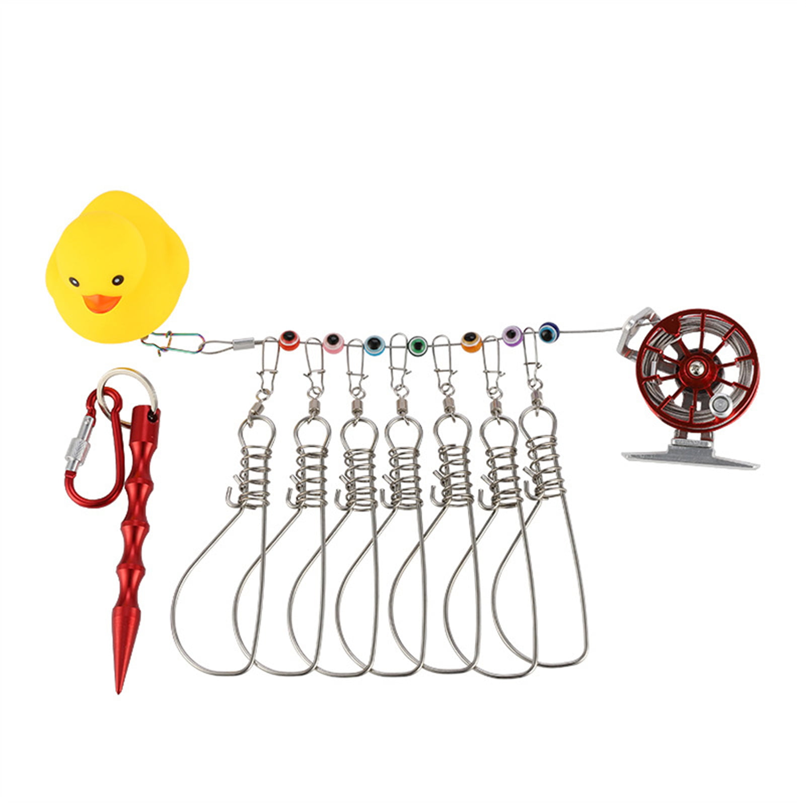 Portable Adjustable Fish Stringer with Reel Steel Wire