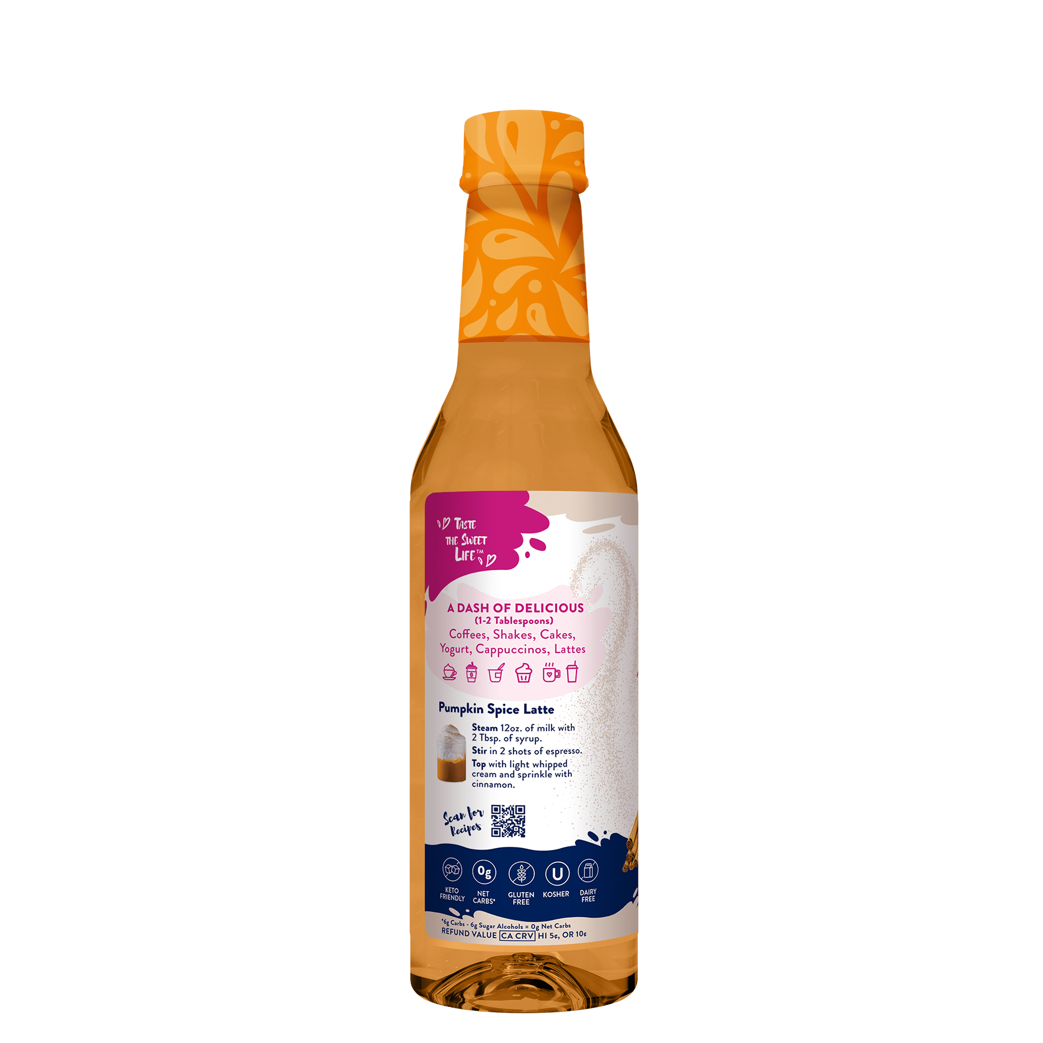Jordan's Skinny Mixes Naturally Sweetened Pumpkin Spice Syrup, 375 mL