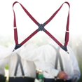 thumbnail image 3 of yuksok Men Women Suspenders x Shaped Adjustable with Clips for Party Choirs Wedding Burgundy, 3 of 9