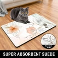 thumbnail image 3 of Dog Food Mat, 12" x 19" Absorbent Dog Cat Bowl Mat for Food and Water, Cute Anti-Slip Rubber Pet Feeding Rug Protect Floors, Placemat for Feeding & Watering Supplies, Watercolor Flowers, 3 of 6