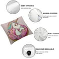 thumbnail image 6 of Cute Cartoon Unicorn Eating Donuts Cotton Linen Throw Pillow Case Cushion Cover Couch Sofa Decorative Square  1 Set of 2, Various Sizes, 6 of 7