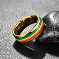 thumbnail image 2 of JQUEEN 8mm Golden Rainbow Tungsten Ring Size 7-12, 2 of 5