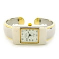 thumbnail image 3 of 2Tone Small Size Rectangle Case Easy to Read Women's Bangle Cuff Watch, 3 of 3