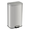 thumbnail image 1 of 13.2 Gallon Stainless Steel Step Trash Can, Trash Can for Kitchen with Soft Close Lid, Garbage Cans with Removable Bucket for Living Room, Office, Bathroom, Rectangle, Silver, 1 of 7