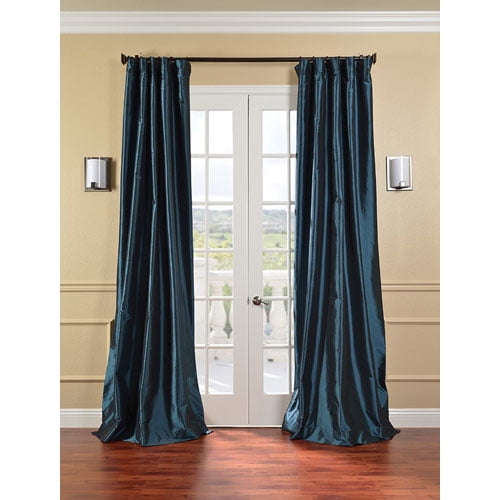 Mediterranean Faux Silk Taffeta Single Panel Curtain 50 X 120 Com Mediterranean Faux Silk Taffeta Single, Faux Silk Taffeta Solid Blackout Single Curtain Panel