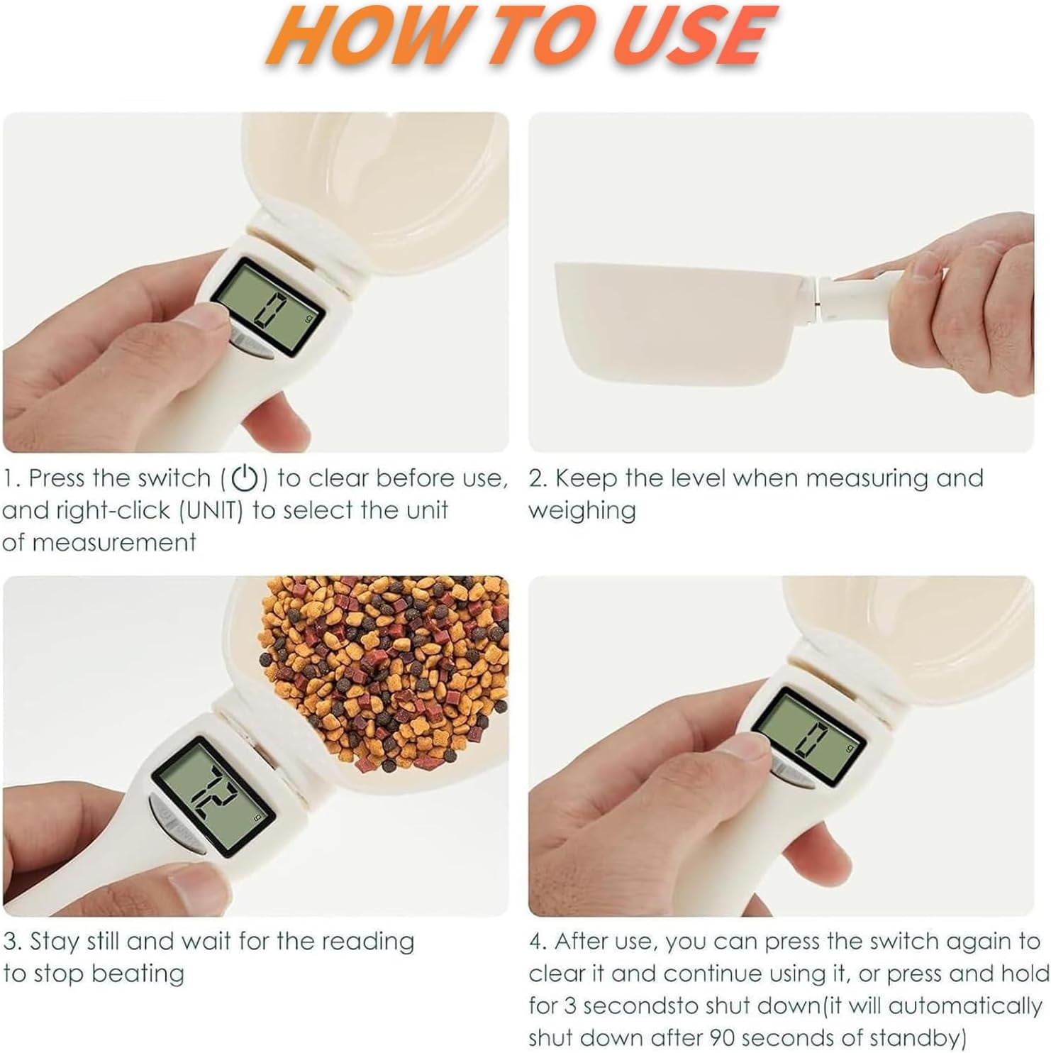 ABCISI 3T6B Digital Measuring Spoon, Smart Food Scale For Baking Cooking Coffee,Weight from 1 g to 800 g, Support Unit g/ml/cup/fl.oz/oz for Home Cooks Bakers Chefs Pet Owners