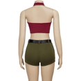 thumbnail image 4 of Women Sexy Halter Neck Crop Top Shorts Set Outfits, 4 of 7