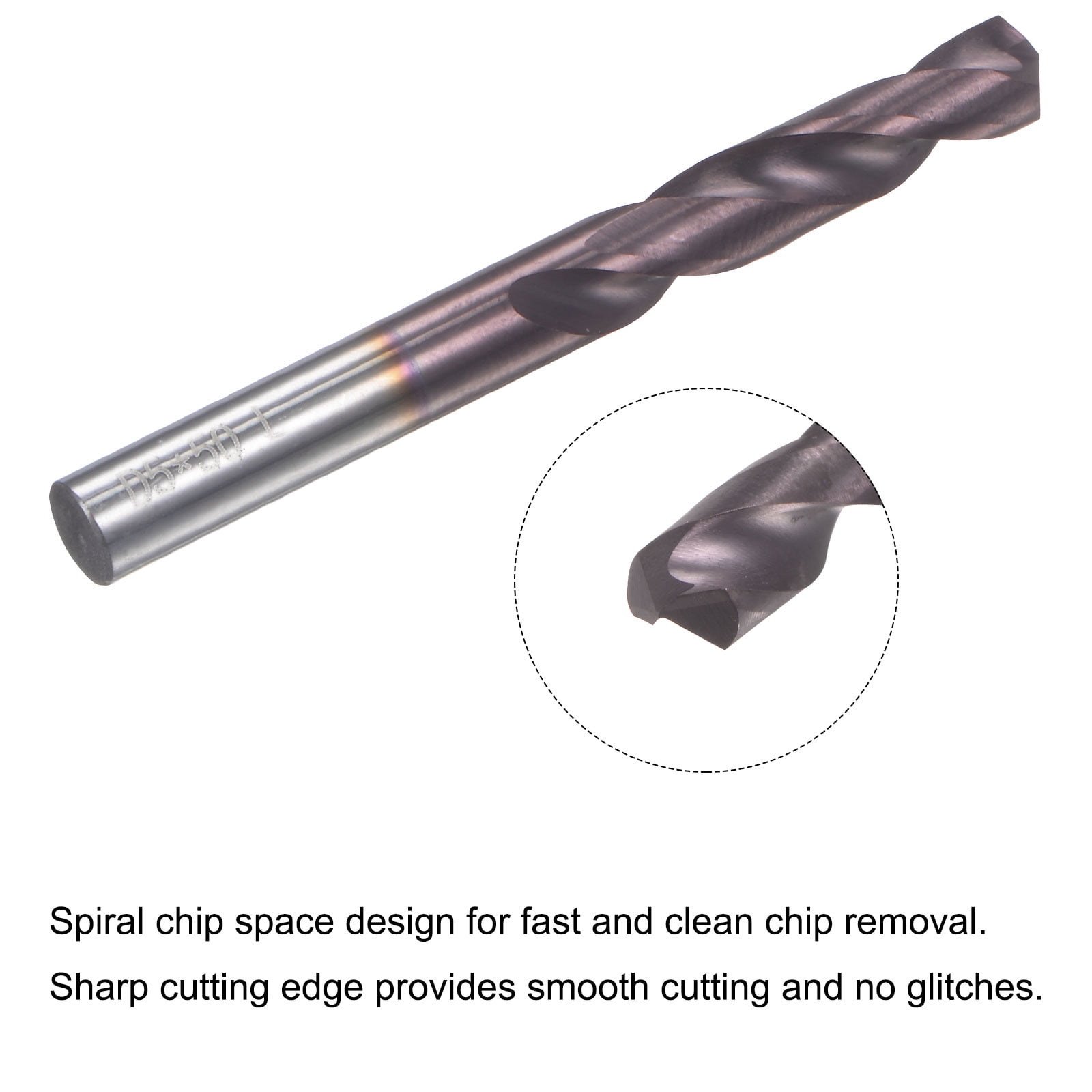 Unique Bargains Tungsten Carbide AlTiSin Coated Jobber Drill Bits 5mm