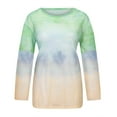 thumbnail image 3 of HONHUZH Women's Tie-Dye Long Sleeve Crew-Neck T-Shirt Casual Tee Tops, 3 of 7