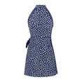 thumbnail image 6 of Summer Dresses Sevevn Women's Summer Dress Dot Print Halter Neck Tie Waist Casual Zipper Back Vacation Beach Casual Dresses For Women, 6 of 9