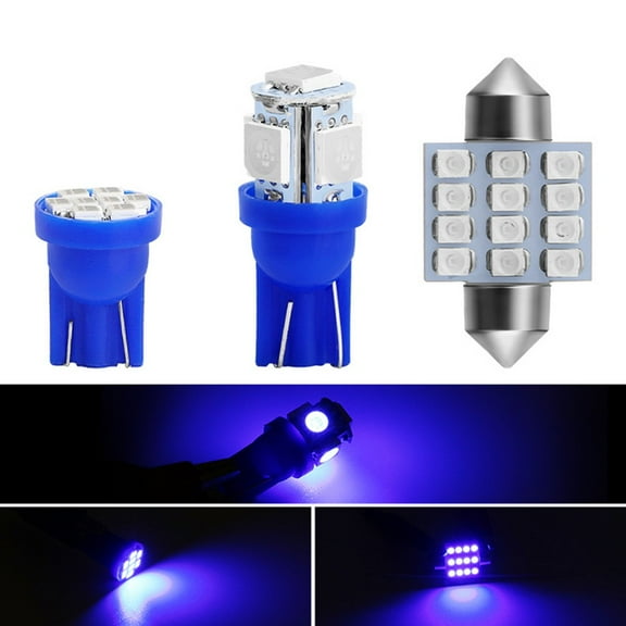 13Pcs/ Blue Led Lights Interior Package Kit/ For Dome License Plate Lamp Bulbs Fangkenuo